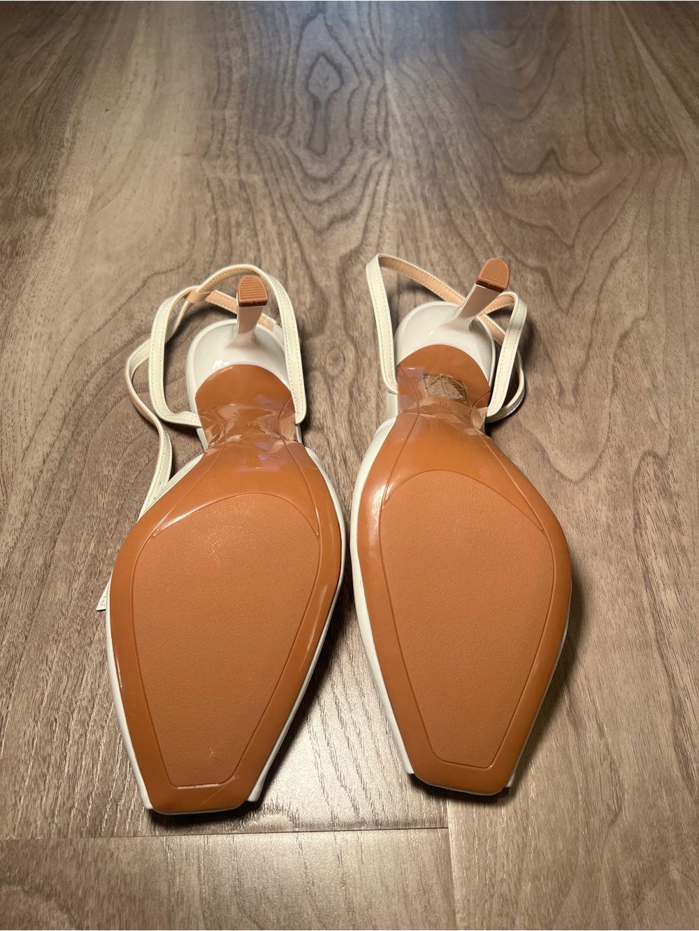 SHEIN White V-Cut Slingback Peep-Toe Heels - Picture 2 of 2